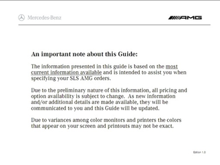 Illustration for article titled Leaked AMG Mercedes SLS Dealer Guide Details Extravagant Options
